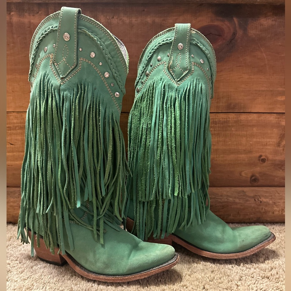 Liberty Black Turquoise Vegas Fringe Boots
